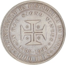 Portugal. Carlos I. 1000 Reis - 400th Anniversary of the discovery of India. 1898.