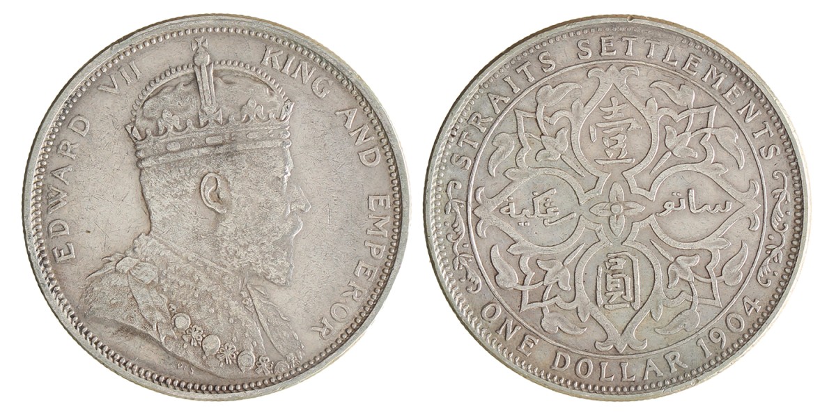 Straits Settlement. Edward VII. Dollar. 1904.