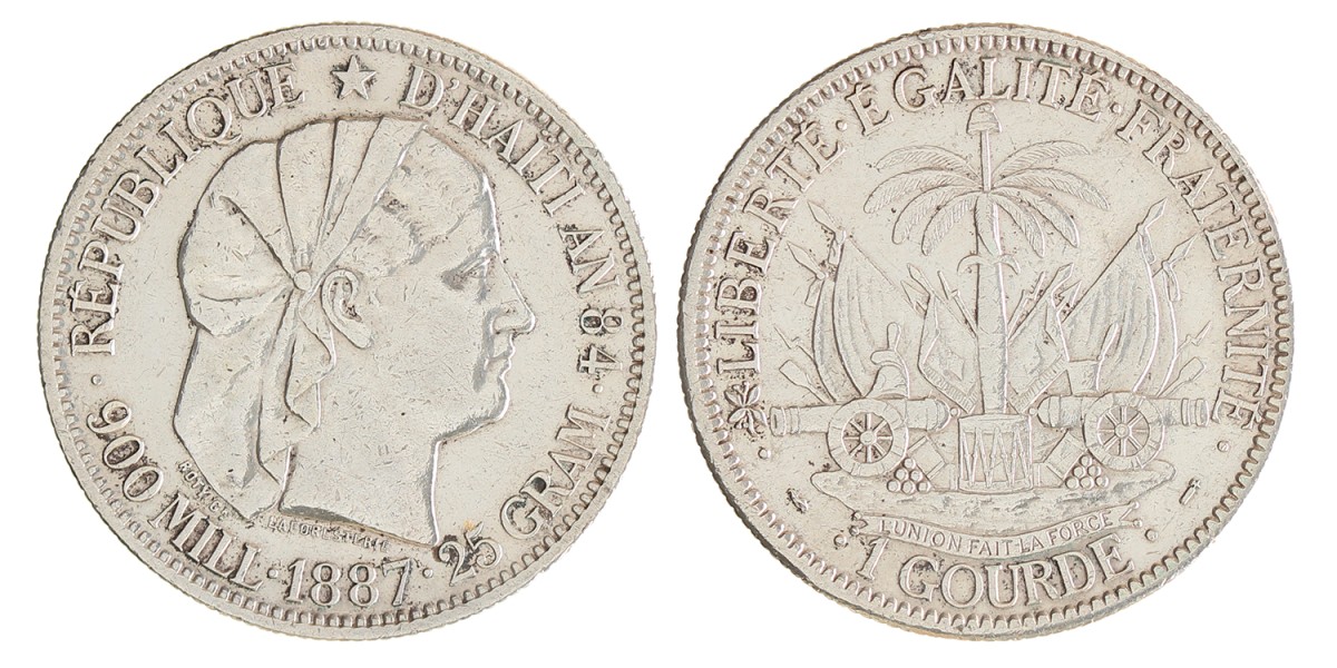 Haïti. Republic. Gourde. 1887 (An 84).