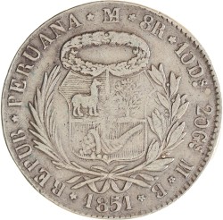 Peru. Republic. 8 Reales. 1851 MB.