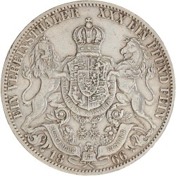 German states. Hannover. George V. Thaler. 1866 B.