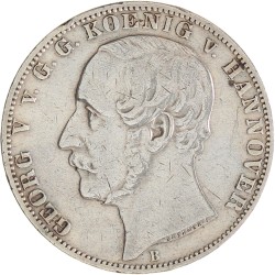 German states. Hannover. George V. Thaler. 1866 B.