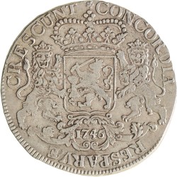 Dukaton of zilveren rijder. Overijssel. 1746. Zeer Fraai / Prachtig.