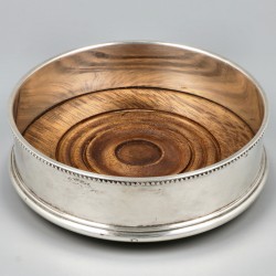 Flessenbak & 2 flessenstoppers zilver / verzilverd.