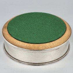Flessenbak & 2 flessenstoppers zilver / verzilverd.
