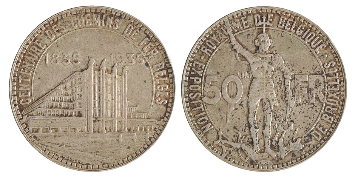 Belgium. Leopold III. 50 Francs. 1935.