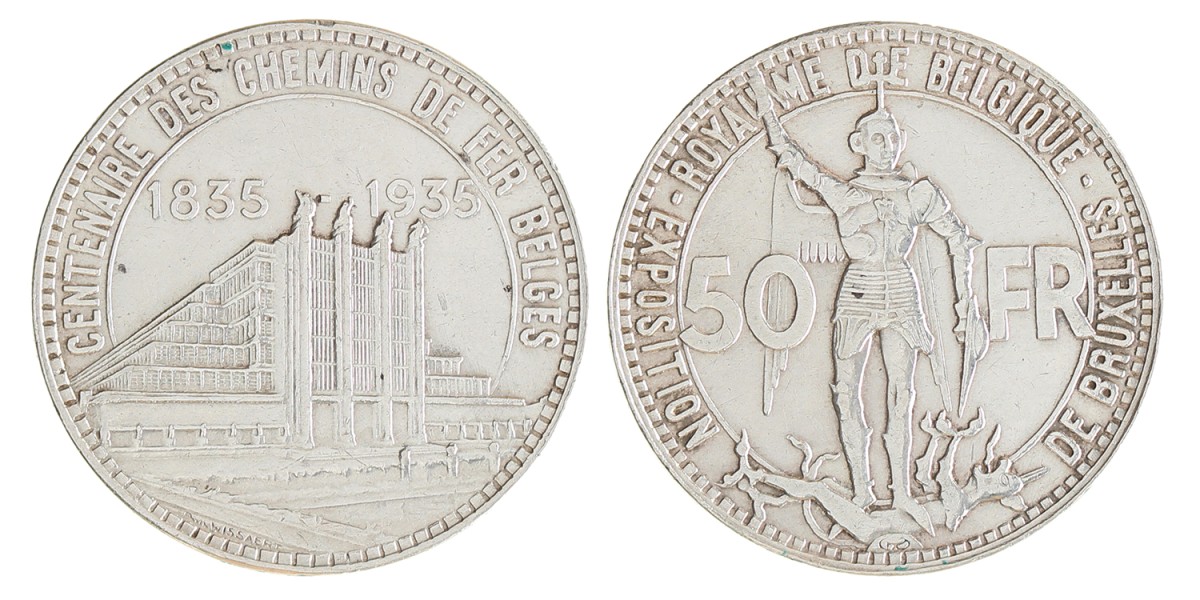 Belgium. Leopold III. 50 Francs. 1935.