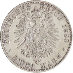 German states. Prussia. Friedrich III. 2 Mark. 1888.