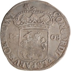 Zilveren dukaat. Overijssel. 1708. Fraai / Zeer Fraai.