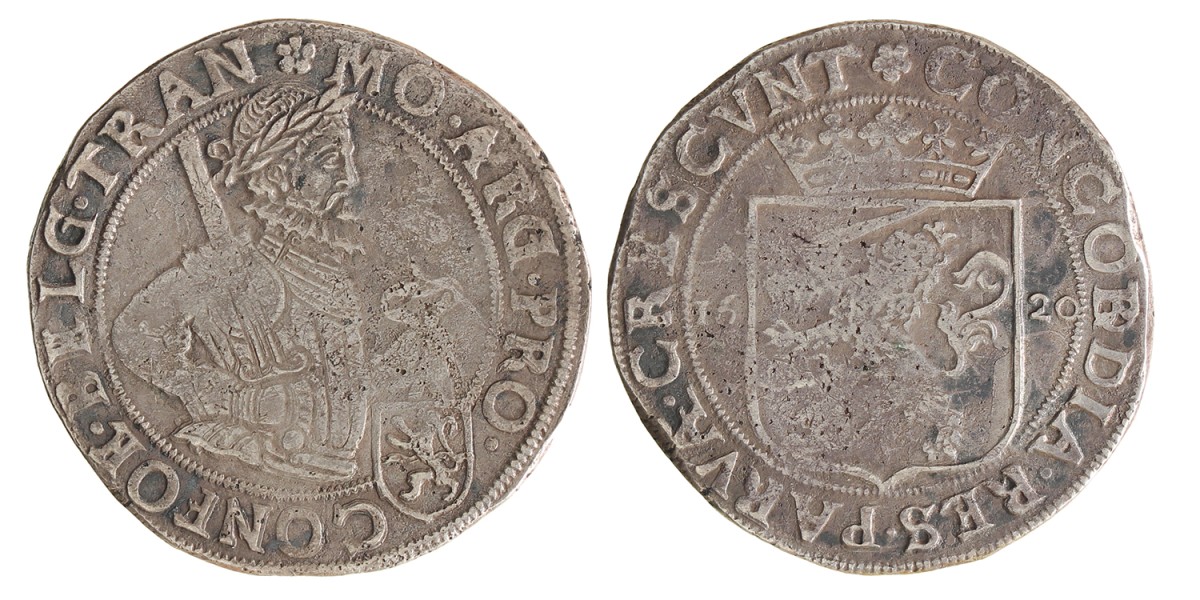 Nederlandse rijksdaalder. Overijssel. 1620 r/r. Zeer Fraai.