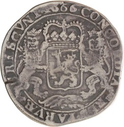 Dukaton of zilveren rijder. Overijssel. 1666. Fraai +.