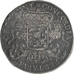 Dukaton of zilveren rijder. Overijssel. 1734. Zeer Fraai / Prachtig.