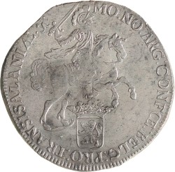 Dukaton of zilveren rijder. Overijssel. 1742. Zeer Fraai +.