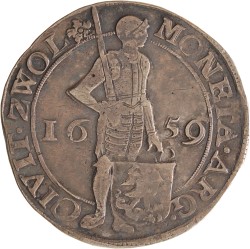 Zilveren dukaat. Zwolle. 1656/1659. Zeer Fraai.