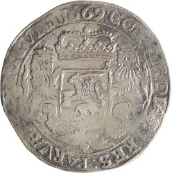 Dukaton of zilveren rijder. Kampen. 1669. Zeer Fraai.