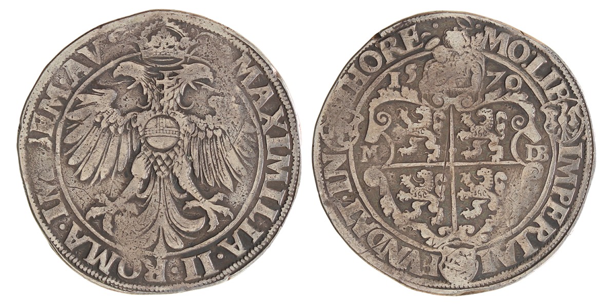 Rijksdaalder. Thorn. Maximiliaan II. 1570. Zeer Fraai -.
