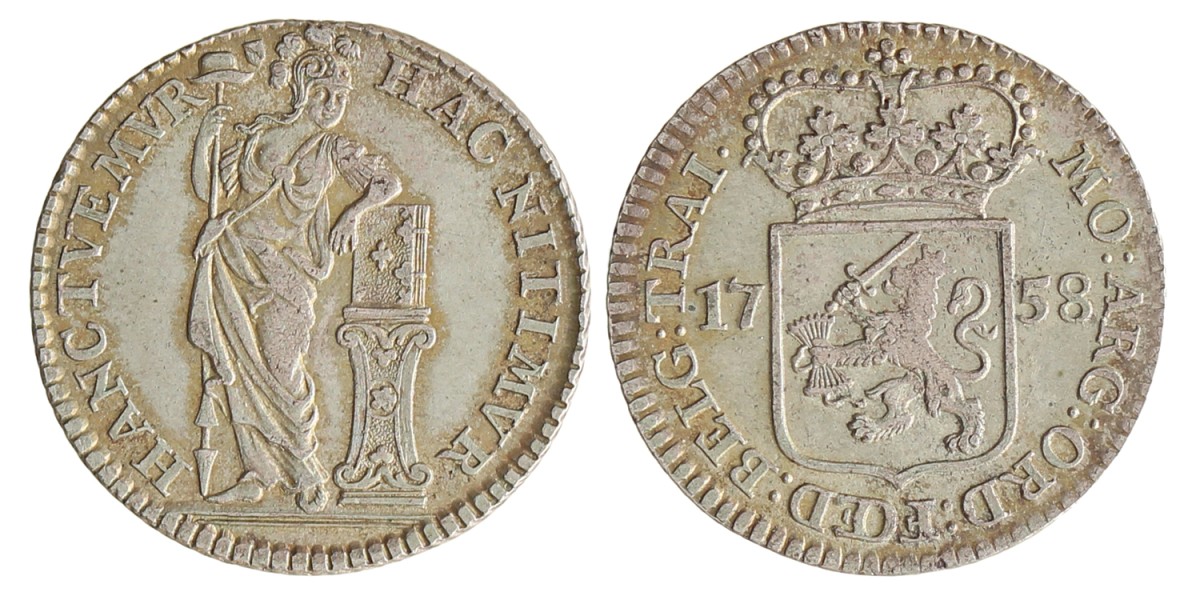 Muntmeesterpenning. Utrecht. 1758. Prachtig.
