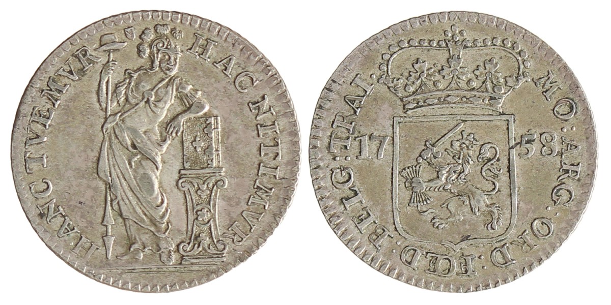 Muntmeesterpenning. Utrecht. 1758. Prachtig +.