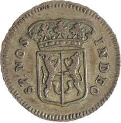 Halve duit - Afslag in zilver. Gelderland. 1756. Zeer Fraai.