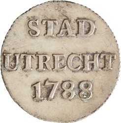 Duit - Afslag in zilver. Utrecht stad. 1788. Prachtig.