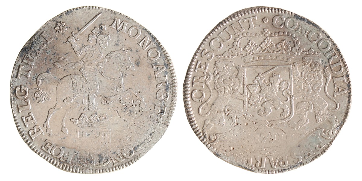 Dukaton of zilveren rijder. Utrecht. 1711. Zeer Fraai.