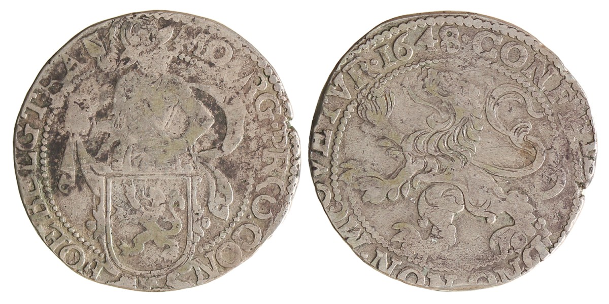 Halve leeuwendaalder. Utrecht. 1648. Fraai / Zeer Fraai.
