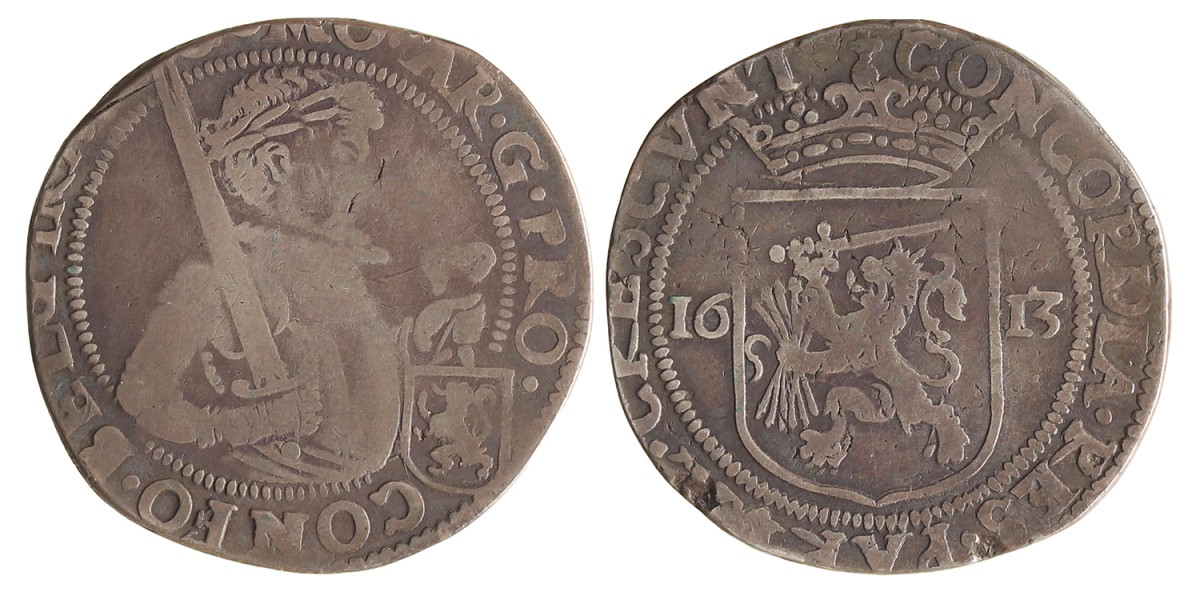 Halve Nederlandse rijksdaalder. Utrecht. 1613. Fraai / Zeer Fraai.