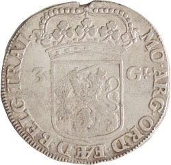 3 gulden - Generaliteits. Utrecht. 1714. Zeer Fraai.