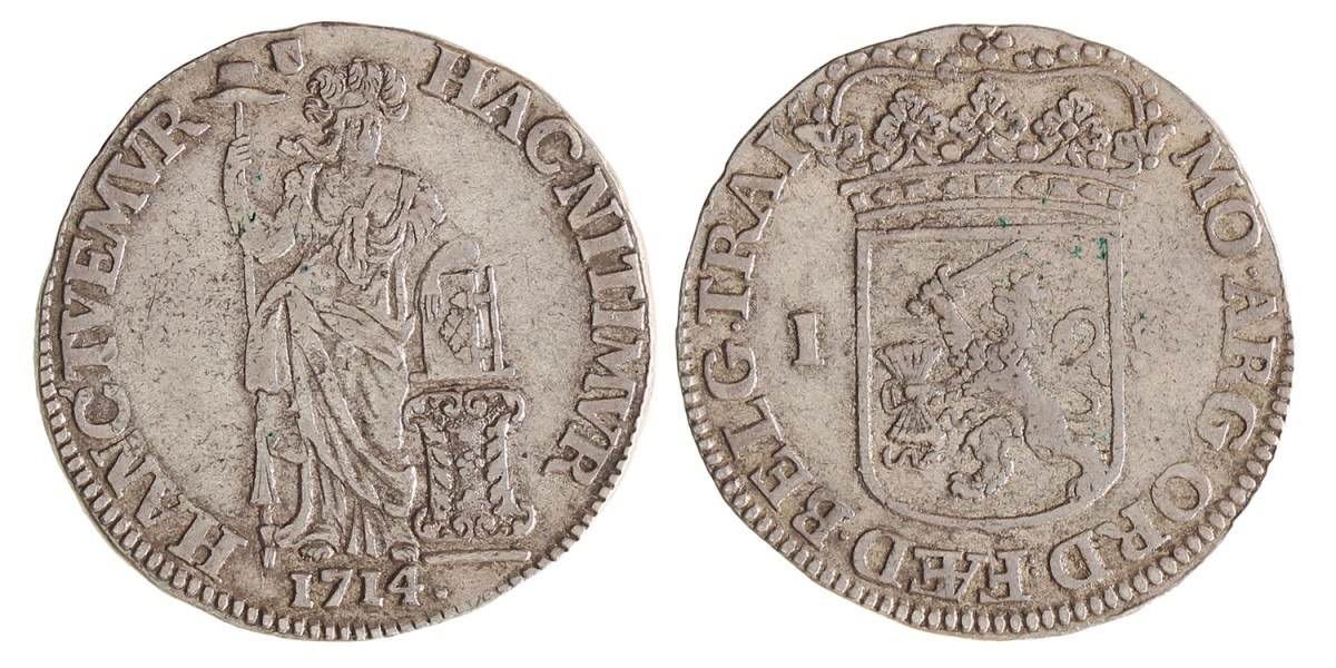 Gulden - Generaliteits. Utrecht. 1714. Zeer Fraai +.