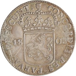 Zilveren dukaat of rijksdaalder. Utrecht. 1808. Zeer Fraai / Prachtig.