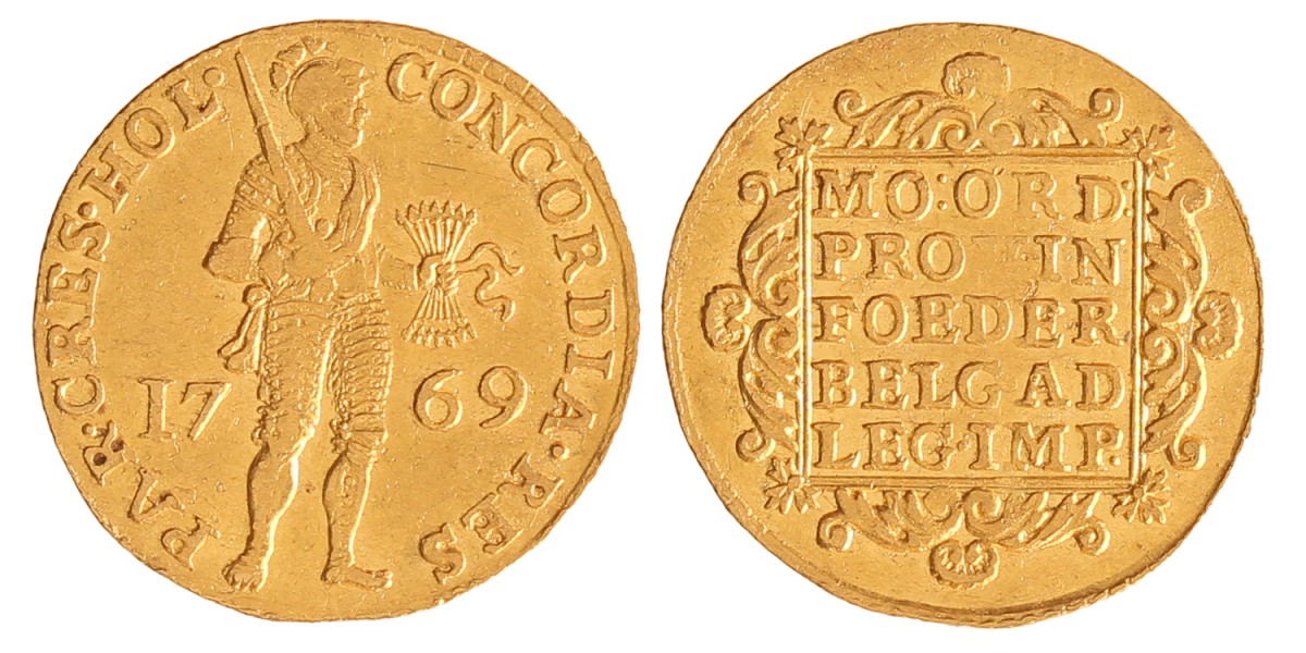 Gouden dukaat. Holland. 1769. Zeer Fraai +.