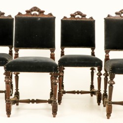 Een set (4) eetkamerstoelen, Holland, ca. 1900.
