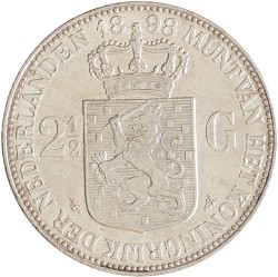 2½ Gulden. Wilhelmina. 1898. UNC.