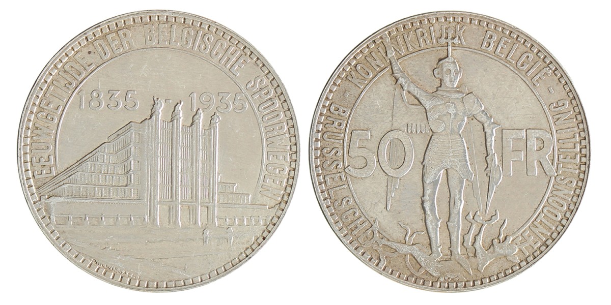 Belgium. Leopold III. 50 Francs. 1935.