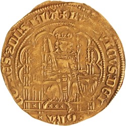 Half gouden schild (met arend). Vlaanderen. Brugge. Lodewijk van Male. Z.j. (1352 - 1353). Zeer Fraai +.