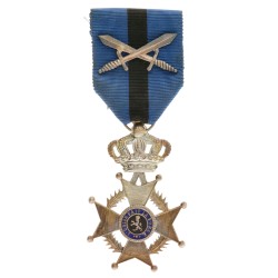 Belgium. First half of the 20th century. Knights' cross of the Order of Leopold II with crossed swords.