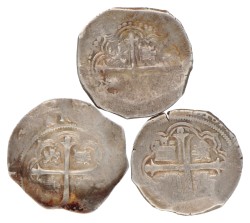 Mexico. Spanish colony. Philips III. Lot (3) Cob of 2 Reales . N.D. (1598 - 1621).