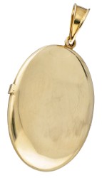 Vintage 14 kt. geelgouden medaillon hanger met diamant gezet op onyx.