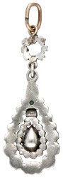 Sterling zilveren antieke hanger bezet met roos geslepen diamant.