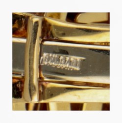 Bvlgari 18 kt. bicolor gouden 'Pyramid' oorclips bezet met citrien.