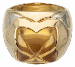 Bvlgari 18 kt. bicolor gouden 'Pyramid' ring bezet met citrien.