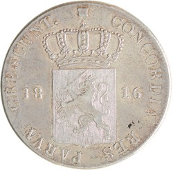 Zilveren dukaat. Willem I. 1816. Zeer Fraai +.
