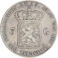 3 Gulden. Willem I. 1819 U. Zeer Fraai -.