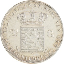2½ Gulden. Willem III. 1869. Prachtig / UNC.