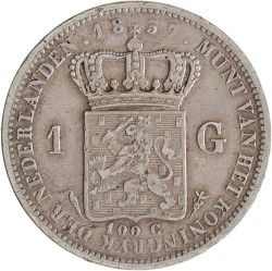 1 Gulden. Willem I. 1837. Zeer Fraai -.