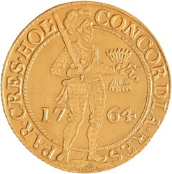 Dubbele dukaat. Holland. 1764. Zeer Fraai.