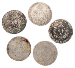 France. Kingdom. Lot (5) silver coins. 1720 - 1790.