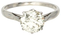 14 kt. Witgouden solitair ring bezet met ca. 2.50 ct. diamant.