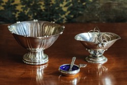Zoutkelder (Kopenhagen, Georg Jensen) model: 62 Acorn zilver.