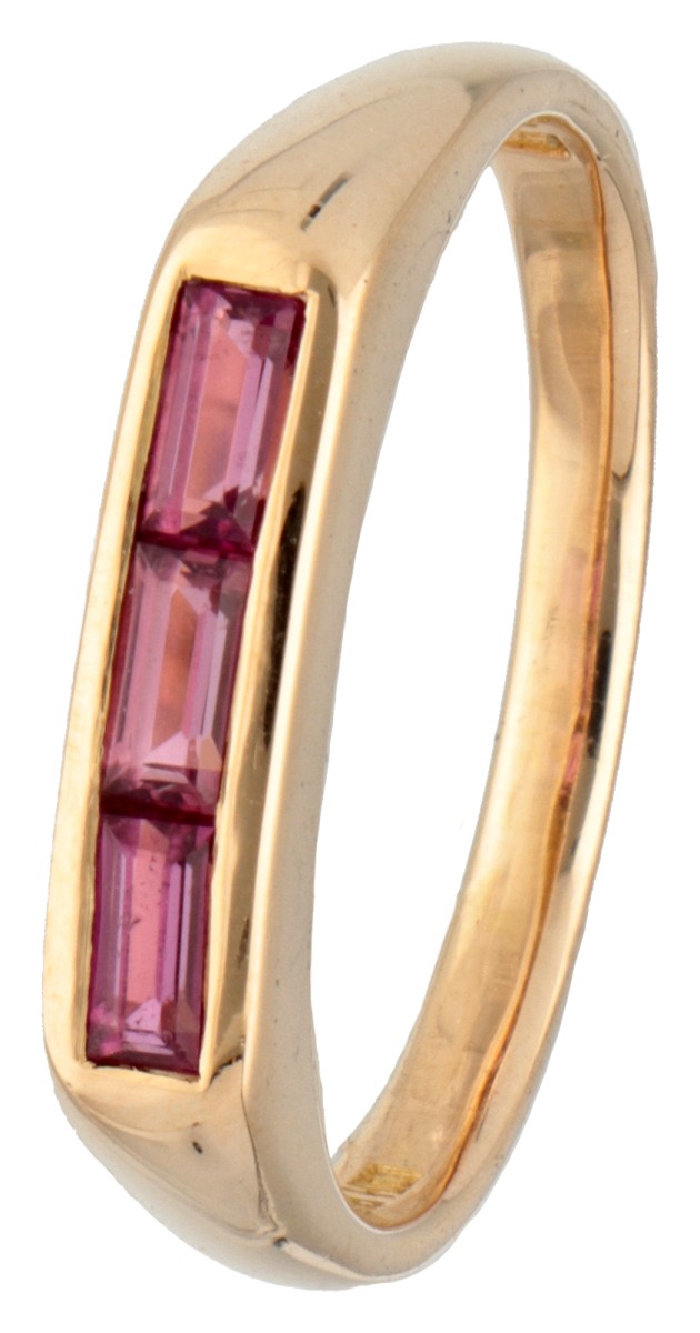 18 kt. Geelgouden Luth Bijoux ring bezet met ca. 0.33 ct. toermalijn.